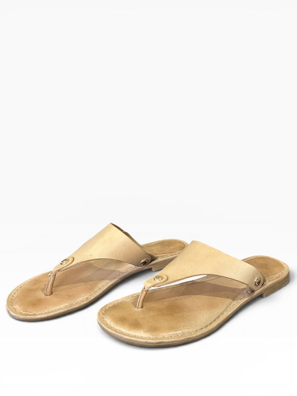 Antonio Melani Lennore Tan Leather Flip Flop Thong Sandals Women’s Size 7 - Picture 5 of 10
